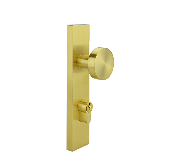 Brushed Brass Finish Entry Door Knob Set - Jasper Series