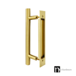 Barn Door Flush Pull Round Handle - Brushed Brass Finish