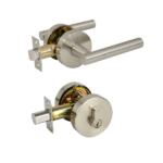 Satin Nickel Double Cylinder Entrance Set - Lachlan Series