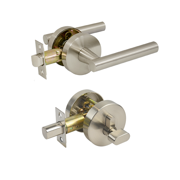 Satin Nickel Single Cylinder Entrance Set - Lachlan Series