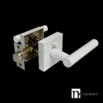 Torrens Series Privacy Lever Set - Pure White Finish