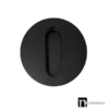 Matt black Circular Sliding Door Flush Pull - 110mm
