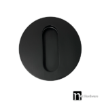 110mm Circular Sliding Door Flush Pull - Matt Black Finish