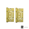 100 x 75 x 2mm Non Morticed Door Hinges (Pair) - Brass Finish