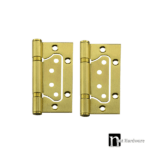 100 x 75 x 2mm Non Morticed Door Hinges (Pair) - Brass Finish