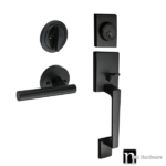 Matt Black Architectural Lever Pull with Deadbolt - Lachlan Series