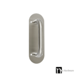 Oval Shaped Push and Pull Door Plate - Brushed Stainless Steel Finish