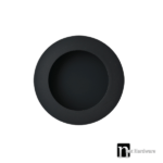 90mm Round Sliding Flush Pull - Matt Black Finish
