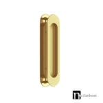 Brushed Brass Oval Sliding Flush Pulls (Pair)- 180mm x 38mm