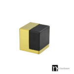 Square Shaped Rubber Door Stop - Brushed Brass Finish