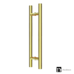 Brushed Brass Finish 1200mm Round Door Pull Handles (Pair) - Bisset Series