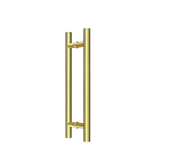 Brushed Brass 400mm Round Door Pull Handles (Pair) - Bisset Series