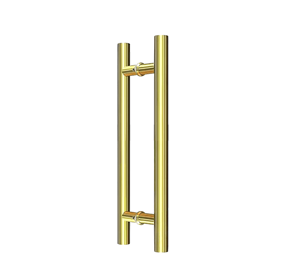 Brushed Brass Finish 600mm Round Door Pull Handles (Pair) - Bisset Series
