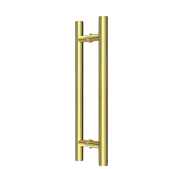 Brushed Brass Finish 800mm Round Door Pull Handles (Pair) - Bisset Series