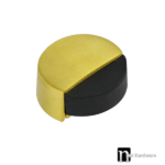 Round Button Shaped Door Stops - Brushed Brass Finish
