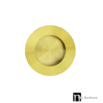 50mm Round Sliding Flush Pull - Brushed Brass Finish