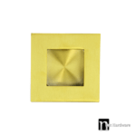 50mm Square Flush Pull - Brushed Brass Finish