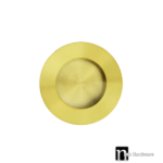 65mm Round Sliding Flush Pull - Brushed Brass Finish