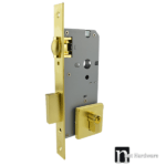 Heavy Duty Square Plated Roller Mortice Lock - Brass Finish
