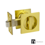 Brushed Brass Finish Sliding Square Handle Privacy Set - Maxwell Series