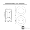 75mm Round Sliding Flush Pulls (Pair) - Brushed Brass Finish - Image 2