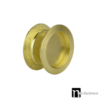75mm Round Sliding Flush Pulls (Pair) - Brushed Brass Finish