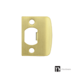 D-Shaped Latch Strike Plate - Brushed Brass Finish