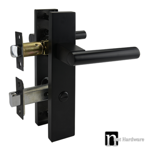 Matt Black Privacy Lever Set - Fraser Series | nBat Hardware