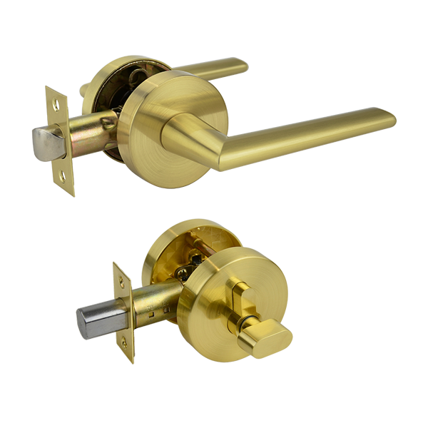 Elphinstone Series Entrance Handle Set - Brushed Brass Finish