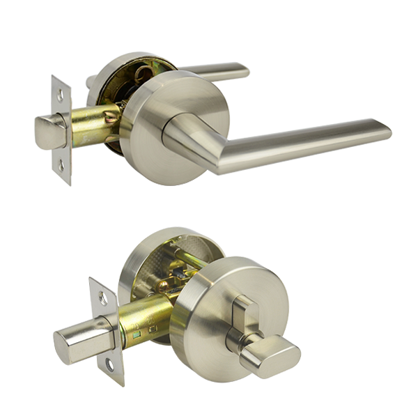 Elphinstone Series Entrance Handle Set - Satin Nickel Finish