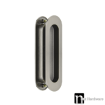 150 x 38mm Oval Sliding Flush Pulls (Pair) - Gunmetal Finish
