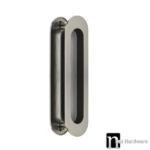 180 x 38mm Oval Sliding Flush Pulls (Pair) - Gunmetal Finish