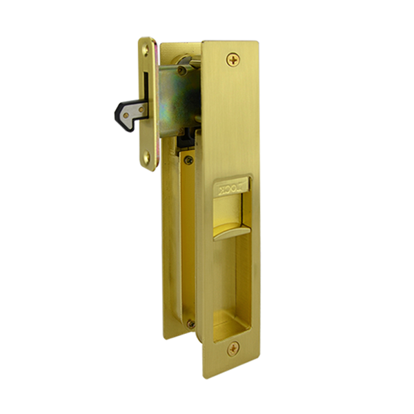 Brushed Brass Finish Sliding Door Privacy Set - Jordan Series