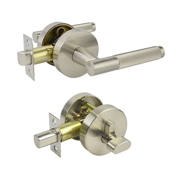Satin Nickel Finish Entry Lever Lockset - Esperance Series