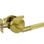 Brushed Brass Finish Passage Lever Set - Esperance Series