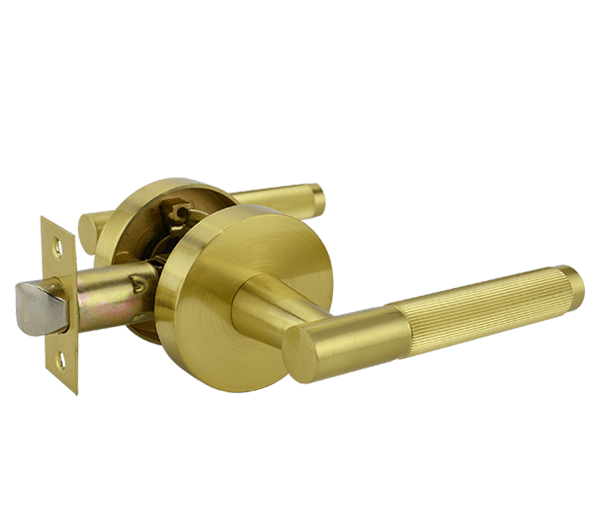 Brushed Brass Finish Passage Lever Set - Esperance Series