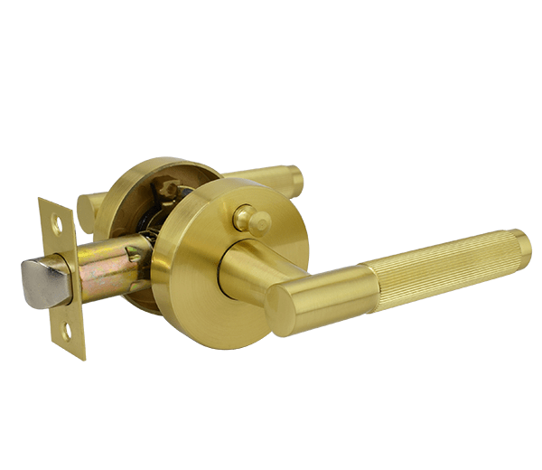 Brushed Brass Finish Privacy Lever Set  - Esperance Series