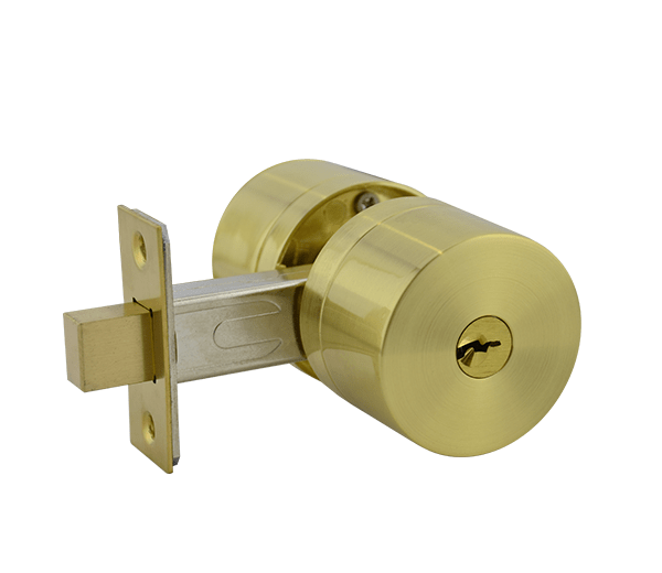 Brushed Brass Single Cylinder Deadbolt - Pedder Series