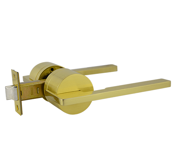 Brushed Brass Passage Lever Set - Pedder Series
