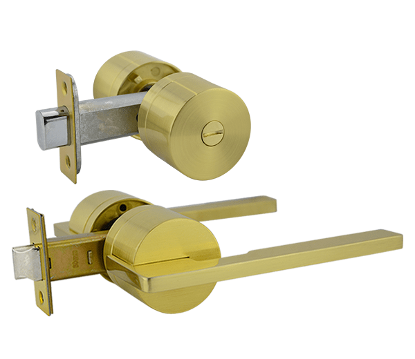 Brushed Brass Privacy Lever Set  - Pedder Series