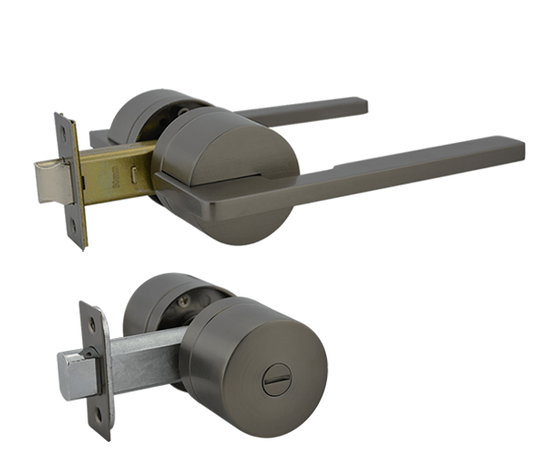 Gunmetal Finish Privacy Lever Set - Pedder Series