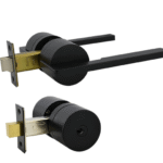 Matt Black Entry Lever Lockset - Pedder Series