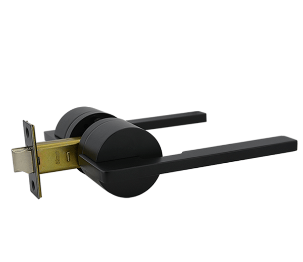 Matt Black Finish Passage Lever Set - Pedder Series