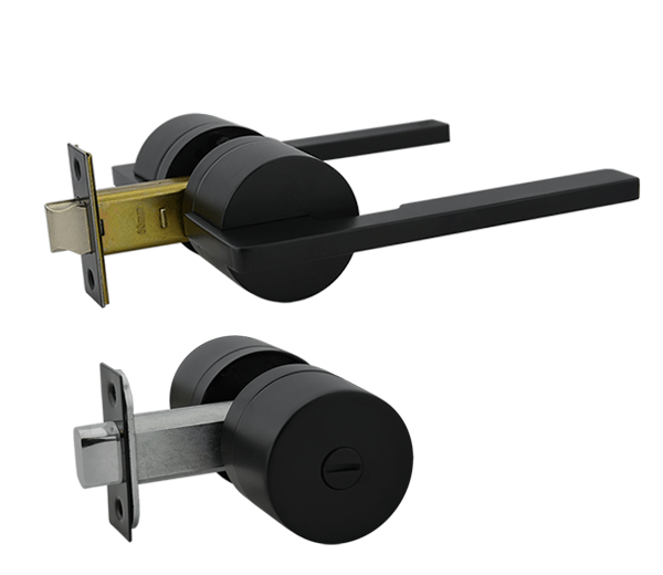 Matt Black Privacy Lever Set  - Pedder Series