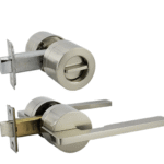 Satin Nickel Finish Privacy Lever Set  - Pedder Series