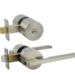 Satin Nickel Finish Entry Lever Lockset -  Pedder Series