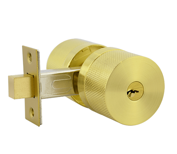 Brushed Brass Single Cylinder Deadbolt - Hartz Series
