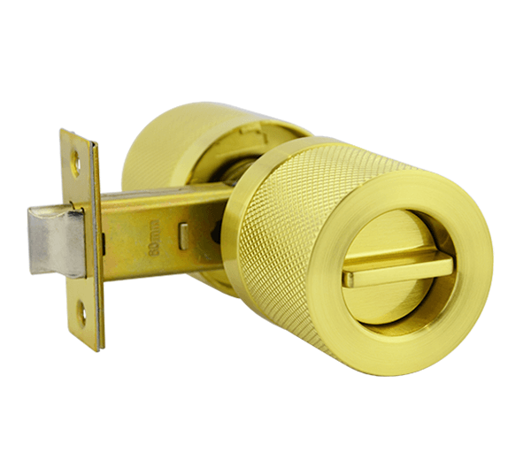Brushed Brass Privacy Knob Set - Hartz Series