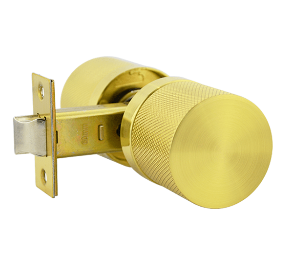 Brushed Brass Passage Knob Set - Hartz Series