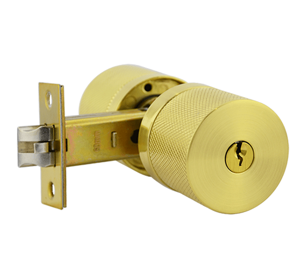 Brushed Brass Entrance Knob Lockset - Hartz Series